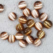 6MM ROUND CABOCHON CAT'S EYE BROWN(20PCS/BAG)